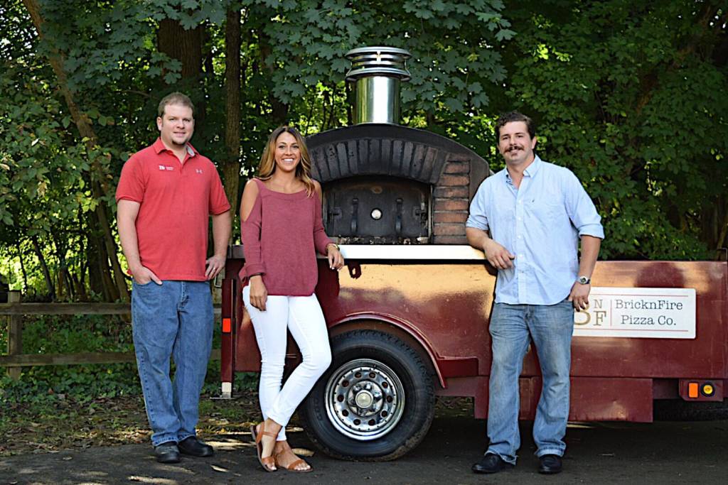 Nathan Oliver, Megan Lanasa and Jesse Gray Hylton from bricknfire pizza company in maryland.